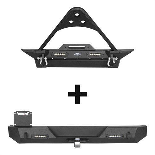 Stinger Stubby Front Bumper & Rear Bumper Combo(97-06 Jeep Wrangler TJ YJ) - ultralisk4x4