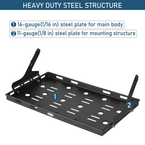 Lightweight Steel Basket Cargo Rack (18-26 Jeep Wrangler JL 4-Door Hardtop & Sky One Touch Power Top) - Ultralisk4x4