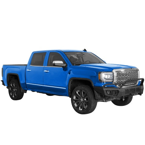 Earthshaker Series Front Bumper w/ Winch Plate & 4 × LED Lights For 2016-2018 GMC Sierra 1500 - Ultralisk4x4