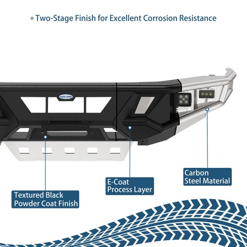 Discovery Tubular Front Bumper w/ Winch Plate & 4 LED Lights For 14-24 Toyota 4Runner - Ultralisk4x4