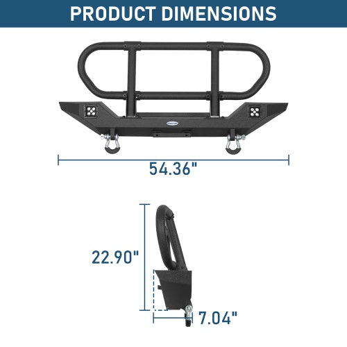 1987-2006 Jeep Wrangler YJ/TJ - Rock Crawler Front Bumper w/ Grille Guard Brush Guard - Ultralisk4x4