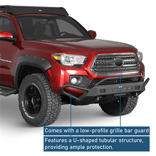 Front Bumper w/ Side Tube Guard For 2016-2023 Toyota Tacoma - Ultralisk4x4