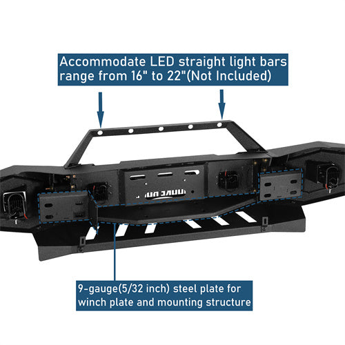Front Bumper w/ Winch Plate & 4 LED Spotlights For 2006-2009 Ram 2500/3500 - Ultralisk4x4
