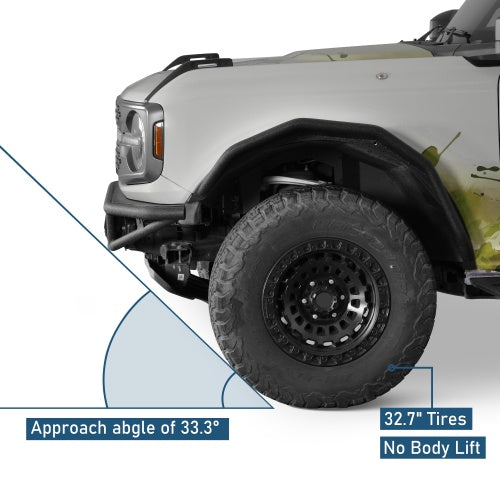 Baja Tubular Front Bumper For 2021-2026 Ford Bronco(Excluding Bronco Sport & Raptor) - Ultralisk4x4