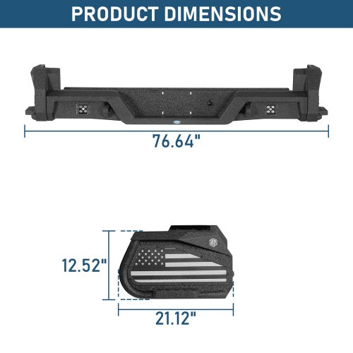 ExplorerX Rear Bumper w/ Bedside Slider Steps & LED Spotlights for 05-15 Toyota Tacoma - Ultralisk4x4