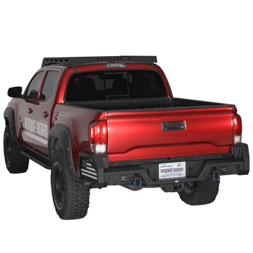 Ultralisk ExplorerX Rear Bumper w/ Bedside Slider Steps & LED Spotlights For 16-23 Toyota Tacoma Models