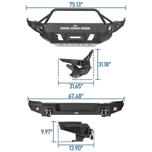Aftermarket Front & Rear Bumper For 2021-2025 Ford Bronco (Excluding Raptor) - ultralisk4x4