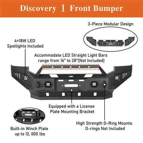 2005-2007 Ford F-250 Aftermarket Full Width Front Bumper - Ultralisk4x4 ul8505 13