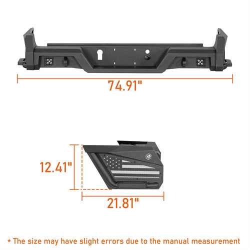 Aftermarket Rear Bumper w/ Bedside Slider Steps For 2015-2022 Chevy Colorado & GMC Canyon(Excluding ZR2 Models) - Ultralisk4x4