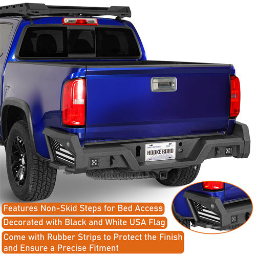 Aftermarket Rear Bumper w/ Bedside Slider Steps For 2015-2022 Chevy Colorado & GMC Canyon(Excluding ZR2 Models) - Ultralisk4x4