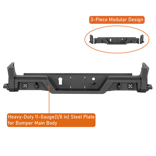 Aftermarket Rear Bumper w/ Bedside Slider Steps For 2015-2022 Chevy Colorado & GMC Canyon(Excluding ZR2 Models) - Ultralisk4x4