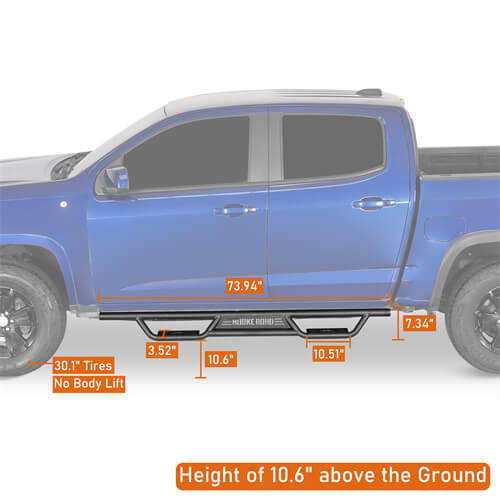 Aftermarket Nerf Side Step Bars For 2015-2025 Chevy Colorado Crew Cab & GMC Canyon Crew Cab - Ultralisk4x4
