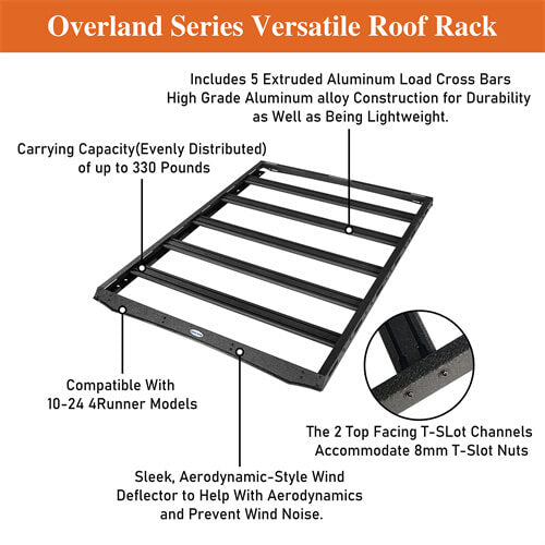 Aluminum Roof Rack For 2010-2024 Toyota 4Runner - Ultralisk4x4-u9806s-12