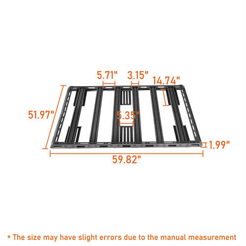 Cap Rack Platform Rack Truck Bed Cargo Carrier For Most Mid-Size Trucks Jeep Gladiator JT & Toyota Tacoma & Chevy Colorado & Ford Ranger - Ultralisk4x4