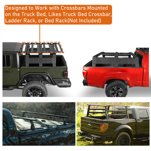 Cap Rack Platform Rack Truck Bed Cargo Carrier For Most Mid-Size Trucks Jeep Gladiator JT & Toyota Tacoma & Chevy Colorado & Ford Ranger - Ultralisk4x4