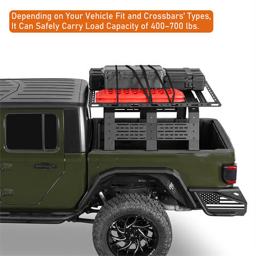 Cap Rack Platform Rack Truck Bed Cargo Carrier For Most Mid-Size Trucks Jeep Gladiator JT & Toyota Tacoma & Chevy Colorado & Ford Ranger - Ultralisk4x4