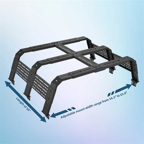 18.8" High Overland Bed Rack For 2007-2023 Toyota Tundra / 2005-2023 Tacoma(6' Bed) / 2009-2023 Ford F-150 & Raptor / 2009-2023 Ram 1500 - Ultralisk4x4