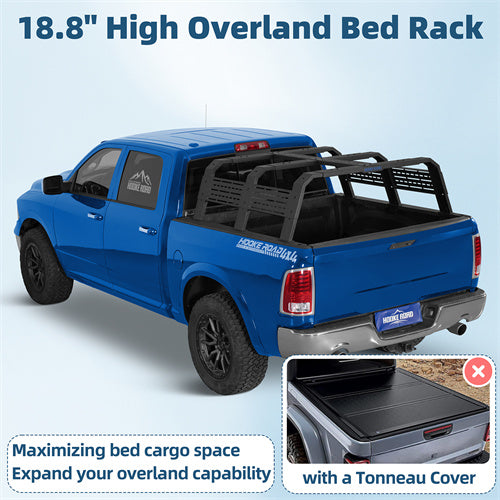 18.8" High Overland Bed Rack For 2007-2023 Toyota Tundra / 2005-2023 Tacoma(6' Bed) / 2009-2023 Ford F-150 & Raptor / 2009-2023 Ram 1500 - Ultralisk4x4