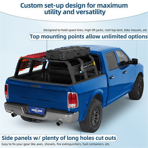 18.8" High Overland Bed Rack For 2007-2023 Toyota Tundra / 2005-2023 Tacoma(6' Bed) / 2009-2023 Ford F-150 & Raptor / 2009-2023 Ram 1500 - Ultralisk4x4