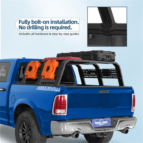 18.8" High Overland Bed Rack For 2007-2023 Toyota Tundra / 2005-2023 Tacoma(6' Bed) / 2009-2023 Ford F-150 & Raptor / 2009-2023 Ram 1500 - Ultralisk4x4