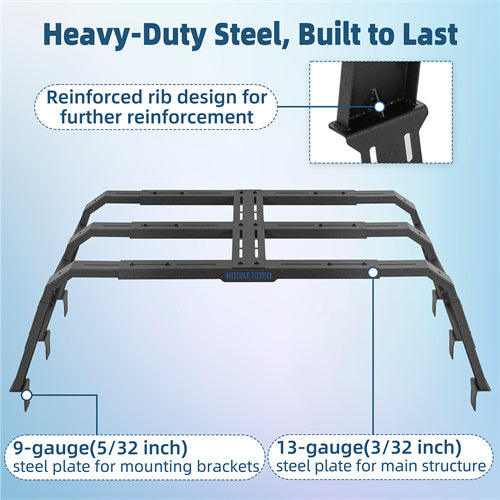 18.8" High Overland Bed Rack For 2007-2023 Toyota Tundra / 2005-2023 Tacoma(6' Bed) / 2009-2023 Ford F-150 & Raptor / 2009-2023 Ram 1500 - Ultralisk4x4