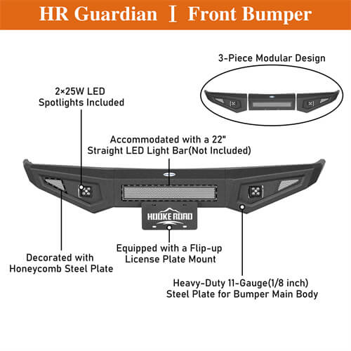 Road Trip Front Bumper For 1988-1998 Chevy C/K 1500 2500 3500 & GMC Sierra 1500 2500 3500 - Ultralisk4x4