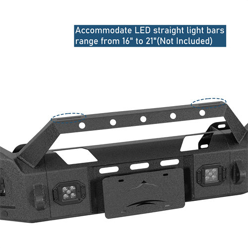 Full-width Front Bumper w/ LED Spotlights For 2016-2018 GMC Sierra 1500 - Ultralisk4x4