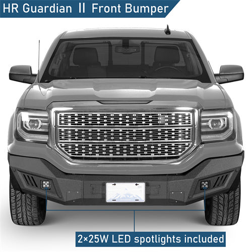 Off-Road Front Bumper w/ LED Spotlights For 2016-2018 GMC Sierra 1500 - Ultralisk4x4