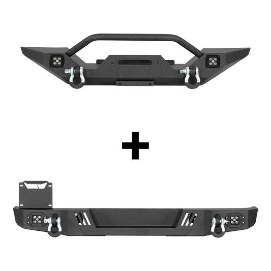 Aftermarket Front & Rear Bumper w/ LED Lights For 1976-1986 Jeep CJ-5 CJ-7 CJ-8 Scrambler - Ultralisk4x4