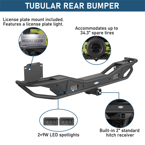 Rock Crawler Rear Bumper For 2018-2026 Jeep Wrangler JL - Ultralisk4x4