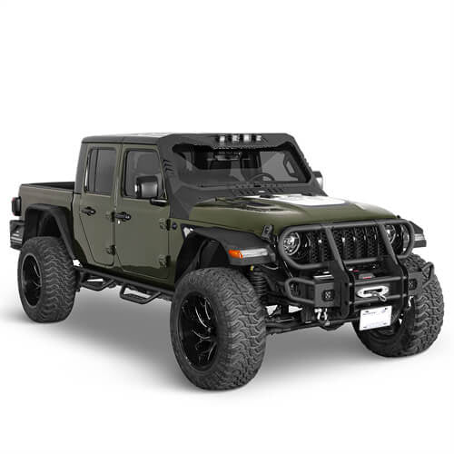 Rock Crawler Front Bumper w/ Grille Guard & Winch Plate For 2018-2026 Jeep Wrangler JL & 2020-2025 Gladiator JT - Ultralisk4x4