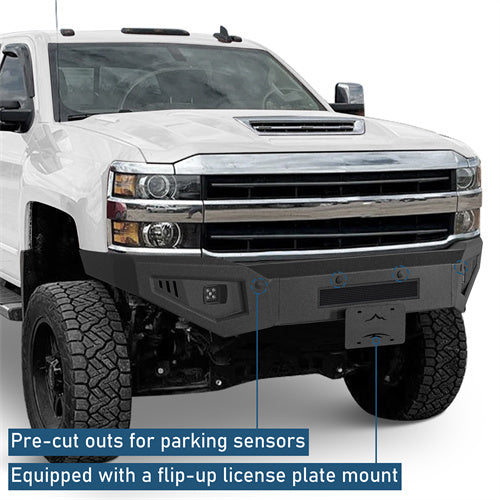 Front Bumper w/ LED Spotlights Included For 2015-2019 Chevy Silverado 2500HD/3500HD - Ultralisk4x4
