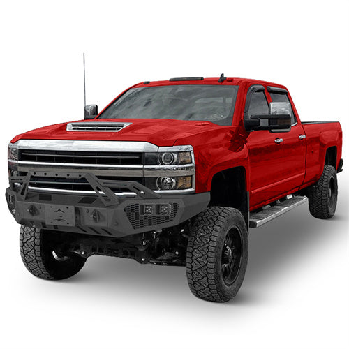 Front Bumper w/ LED Spotlights For 2015-2019 Chevy Silverado 2500HD/3500HD - Ultralisk4x4