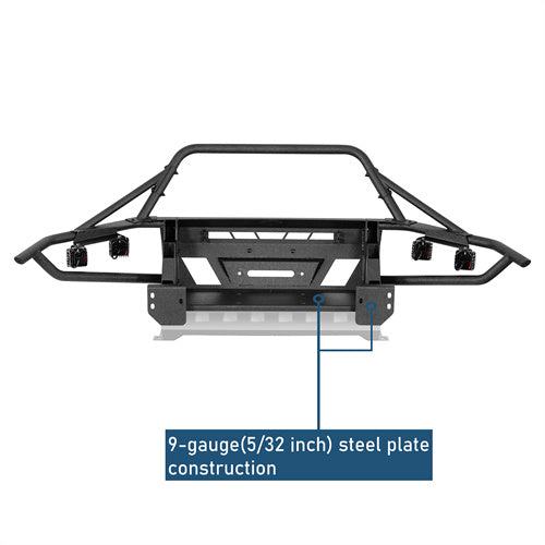 Aftermarket Tube Front Bumper w/ 4 LED Spot Lights For 2016-2023 Toyota Tacoma 3rd Gen - Ultralisk4x4