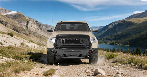 ExplorerX Front Bumper w/ LED Spot Lights For 2014-2021 Toyota Tundra - Ultralisk4x4