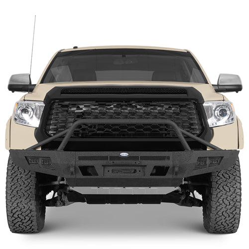 ExplorerX Front Bumper w/ LED Spot Lights For 2014-2021 Toyota Tundra - Ultralisk4x4
