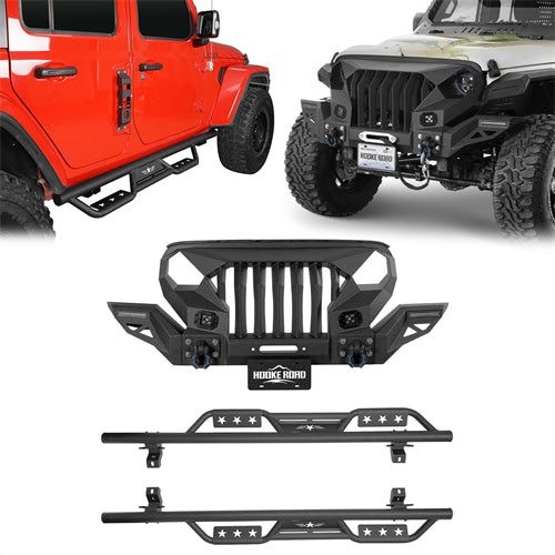 Mad Max Front Bumper Grill & Side Steps(18-25 Jeep Wrangler JL 4 Door) - ultralisk4x4