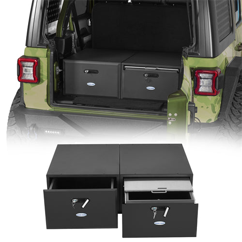 Dual Drawer Storage System For 2015-2025 Jeep Wrangler JK & JL 4-Door / 2021-2025 Ford Bronco 4-Door - Ultralisk4x4