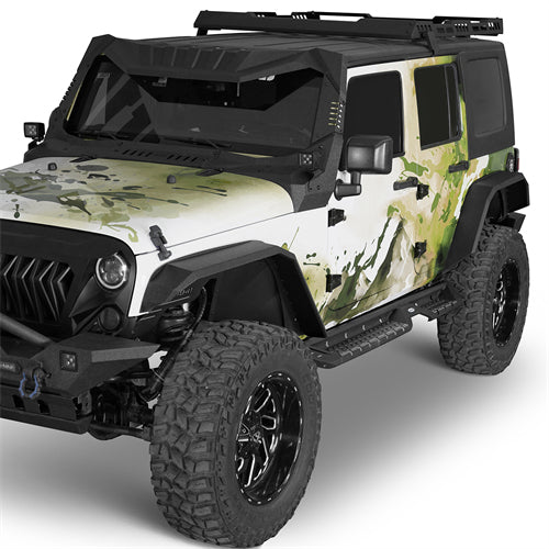 Flat Tube Wide Fender Flares For 2007-2018 Jeep Wrangler JK - ultralisk4x4