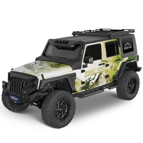 Bulwark Front Fender Flares w/ Turn Signal Lights For 2007-2018 Jeep Wrangler JK - Ultralisk4x4