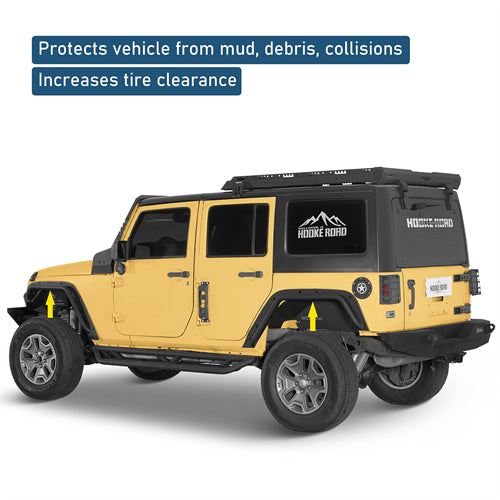 Front & Rear Fender Flare Delete Kit For 2007-2018 Jeep Wrangler JK - Ultralisk4x4