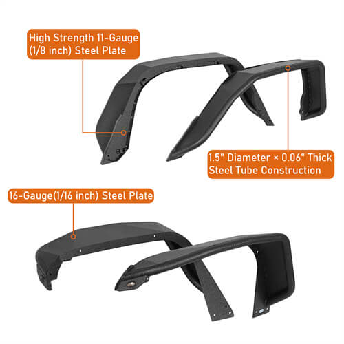 Road Trip Flux Tube Fender Flares For 2020-2024 Jeep Gladiator JT - Ultralisk4x4 -u7021-8