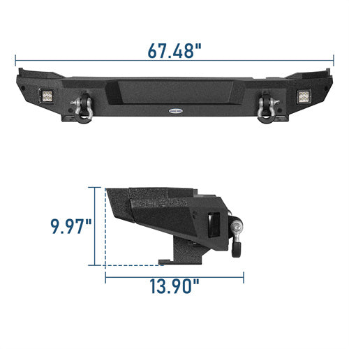Aftermarket Classic Rear Bumper For 2021-2025 Ford Bronco (Excluding Raptor) - ultralisk4x4