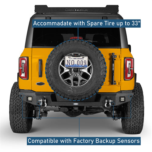 Aftermarket Classic Rear Bumper For 2021-2025 Ford Bronco (Excluding Raptor) - ultralisk4x4