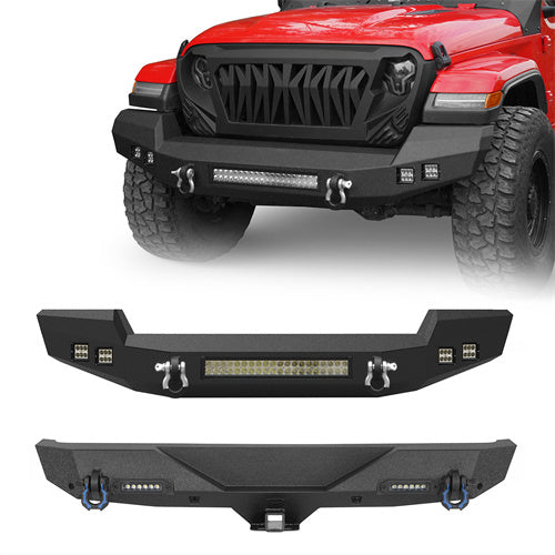 Full Width Climber Front Bumper & Explorer Rear Bumper (18-25 Jeep Wrangler JL) - ultralisk4x4