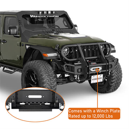 Rock Crawler Front Bumper For 2018-2024 Jeep Wrangler JL & 2020-2024 Gladiator JT - Ultralisk4x4 - u3081s - 10
