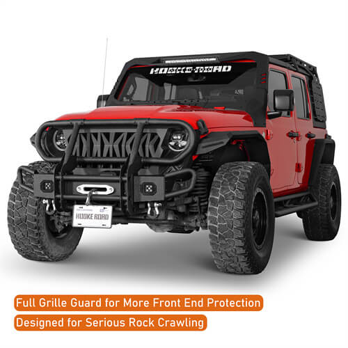 Rock Crawler Front Bumper For 2018-2024 Jeep Wrangler JL & 2020-2024 Gladiator JT - Ultralisk4x4 - u3081s - 6