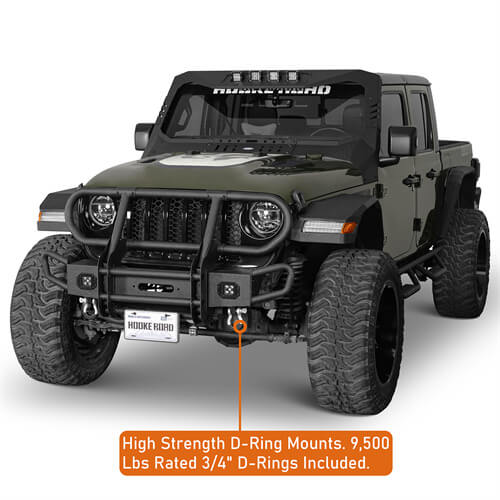 Rock Crawler Front Bumper For 2018-2024 Jeep Wrangler JL & 2020-2024 Gladiator JT - Ultralisk4x4 - u3081s - 9