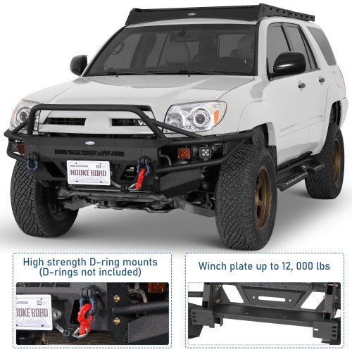 Tube Front Bumper w/ Winch Plate & 4 LED Spot Lights (03-05 Toyota 4Runner) - ultralisk4x4