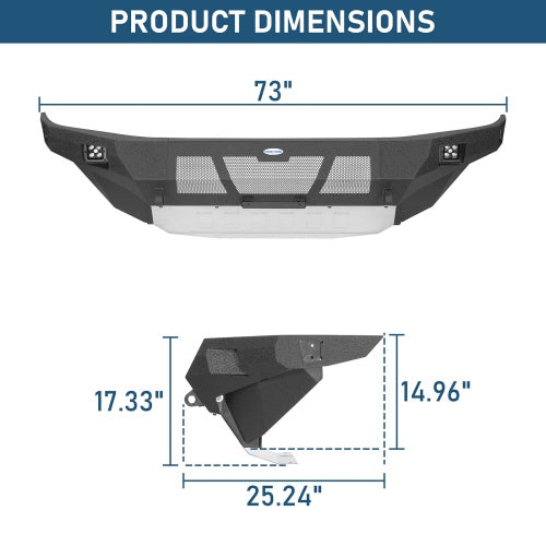 Grizzly Series Full-Width Front Bumper w/ Skid Plate & LED Lights For 03-09 Toyota 4Runner- Ultralisk4x4
